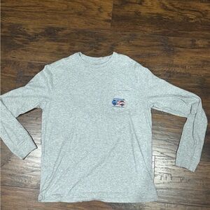 Vineyard Vines Light Gray Long Sleeve Men's Tee